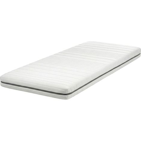 Materasso singolo 90 x 200 cm UE con imbottitura in schiuma e rivestimento sfoderabile in poliestere con cerniera, bianco Enchant