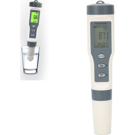 3-in-1 Wasserqualitätstester: pH-Wert, TDS, Temperatur, tragbarer Mehrzweck-Testerstift für die Wasseranalyse. (1/5)