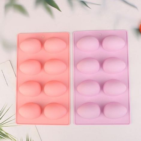 Moule à pâtisserie en silicone pour œufs de Pâques, moule à chocolat, moule à pudding, rouge (1/5)