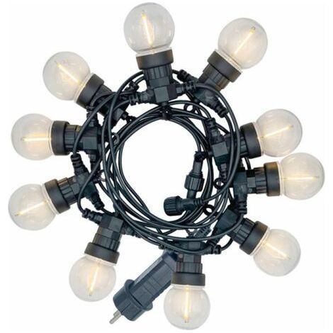 Guirlande lumineuse d'extérieur 5m LED 12V extensible IP44 – 10 boules P45 – Blanc chaud – Autonomie 15000h – GRL512VBP45F (1/5)
