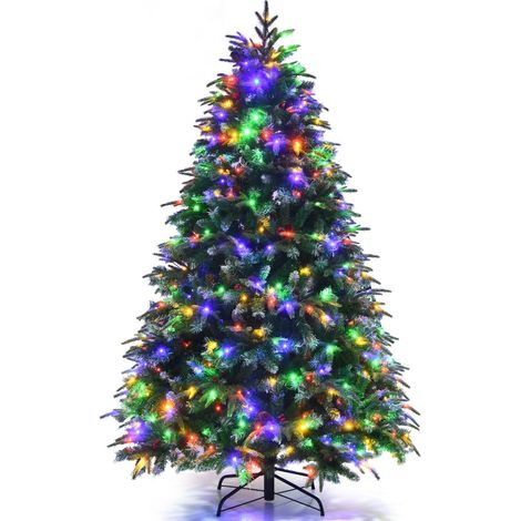 6FT Pre-Lit Artificial Christmas Tree Snowy Xmas Tree 350 LED 11 Lighting Modes (1/5)