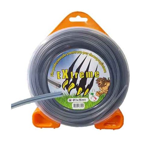 FILO PER DECESPUGLIATORE PROFESSIONALE CO-ESTRUSO QUADRO 'EXTREME' mm 4,0x9 mt - MADE IN ITALY