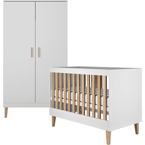Cuna 60x120 y armario Kocot Kids Kubi - Blanco