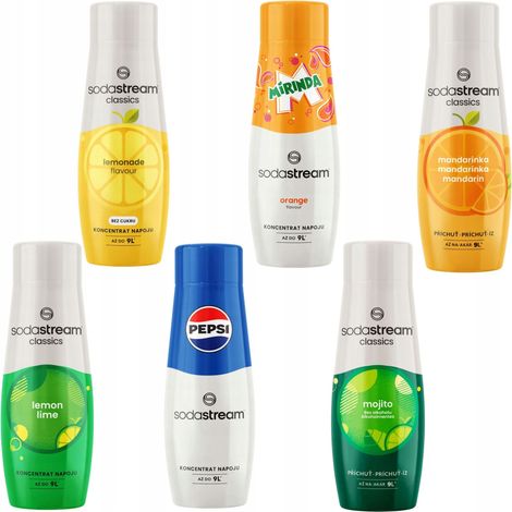 JARABE SODASTREAM PEPSI + MIRINDA + MOJITO + LIMONADA + MANDARINA + LIMA (1/5)
