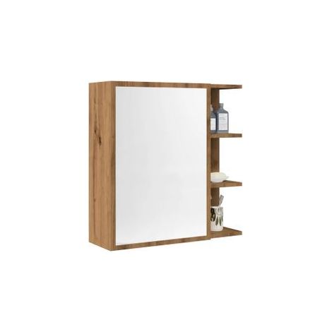 Armoire à miroir salle de bain chêne artisanal 62,5x20,5x64 (1/5)