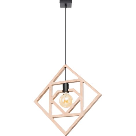 CARO 1 E27 SUSPENSION EN BOIS NATUREL SOLLUX SL.1757 (1/2)