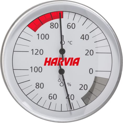 Harvia Thermo-Hygrometer Basic Ø 100 mm Saunathermometer Saunahygrometer