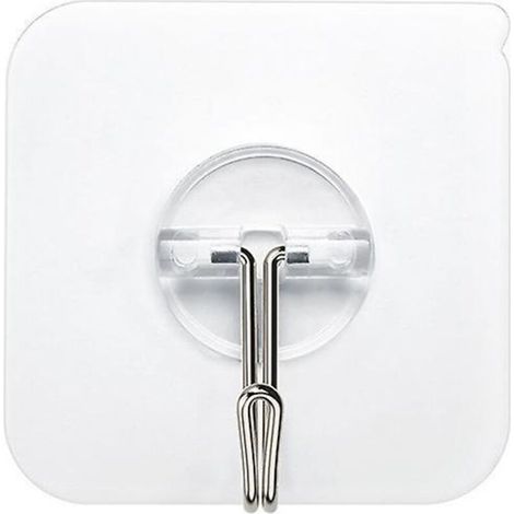 Set mit 6 transparenten Klebehaken – Maximale Traglast: 5 kg – Ideal für Bad, Küche, Decke, Wand, Tür und Handtuchhalter (1/5)