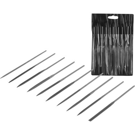 Nadelfeilenset, 10-teilig, verschiedene Spitzen, Qualität, 3 x 140 mm, Vorstahl (1/5)