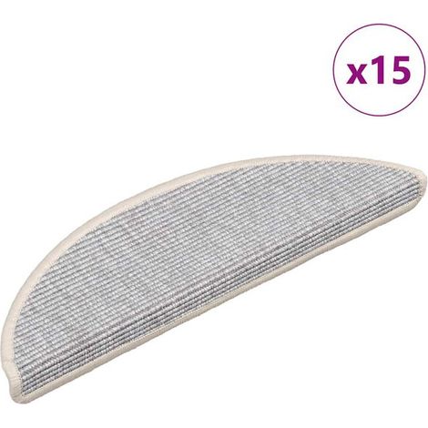 Tapis d'escalier, 15 pièces, 56 x 17 x 3 cm, argenté, semi-circulaire (1/5)