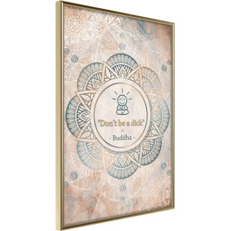 Affiche Murale Encadrée "Buddha Is Right" 21 x 30 cm Or