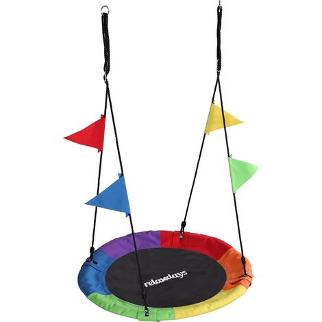 Columpio nido redondo para niños con banderines (1/5)