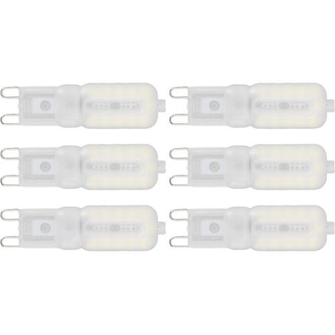 Ampoule G9 Dimmable 5W LED, Économie d'Énergie, Protection des Yeux, pour Plafonnier et Lampe de Bureau, Lumière Blanche, 220V, Lot de 6
