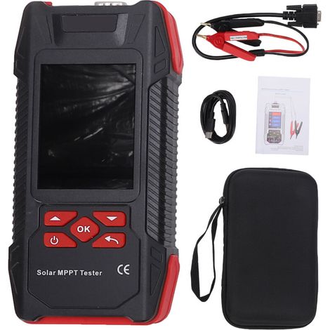 MPPT solar tester, 3.2-inch screen, 3-90V voltage, 0-40A current, 0-2000W power, portable analyzer with automatic shut-off for panels (1/5)