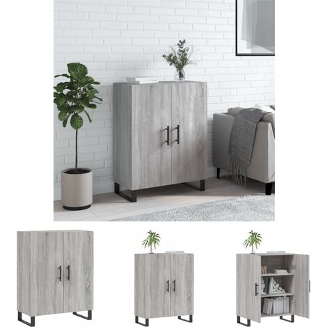The Living Store - Sideboard Grau Sonoma 69,5x34x90 cm Holzwerkstoff (1/5)