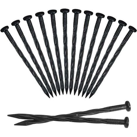 Tuteurs de bordure de pelouse, supports à tomates, 25 tuteurs de jardin en plastique, piquets de tente, tuteurs de jardin en spirale (pour les bordures de pavage)