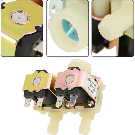 DN20 G3/4 12V DC Magnetventil, normalerweise geschlossen, mit doppeltem Wassereinlass für Waschmaschine (1/5)