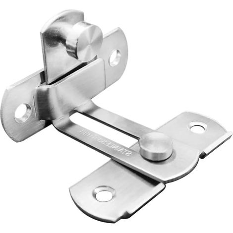 Verrou de porte coulissante à angle droit (90°) en acier inoxydable, idéal pour les portes de cabanon. Ce verrou de sécurité, également en argent, est parfait pour les portes et fenêtres de caves à vi (1/5)