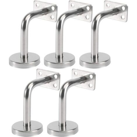 Lot de 5 Support Main Courante Inox - Murale Supports de Main Courante pour Escalier Exterieur Intérieur, Rampe Escalier Bois, Rail D'escalier (6x8x5cm/2.7x3.1x2.0in)dyk-alovez (1/4)