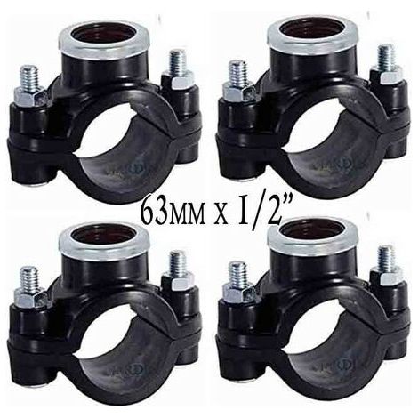 Set di 4 Presa a staffa per irrigazione 63 mm x 1/2'' Utilizzato per l'installazione di elementi di irrigazione (1/3)