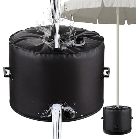 Bolsa de contrapeso para sombrilla, bolsa para base de sombrilla con 2 asas de transporte, soporte de peso para sombrillas de 44 cm de diámetro, base de sombrilla voladiza para jardín y patio (1/5)