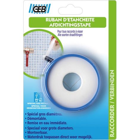 Nastro sigillante in PTFE 19mmx15m x 0,2mm blister - Geb