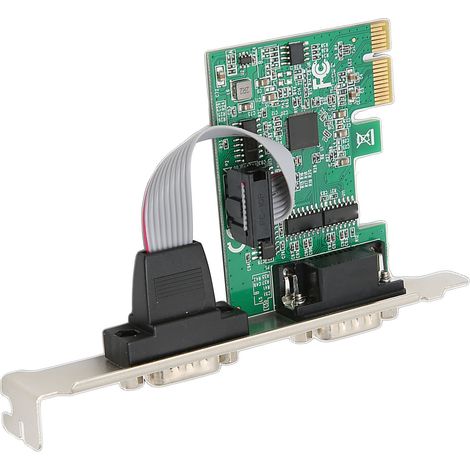 Carte PCI Express à 2 Ports RS232 DB9, Adaptateur Série PCI-E pour Windows, Température -40°C à 85°C (1/5)