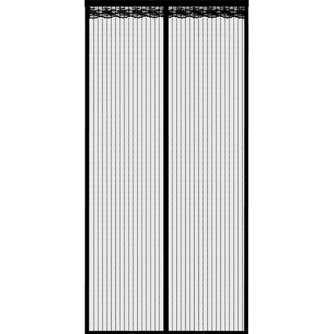 Moskitonetz mit Magnetverschluss, 100 x 220 cm, schwarz.