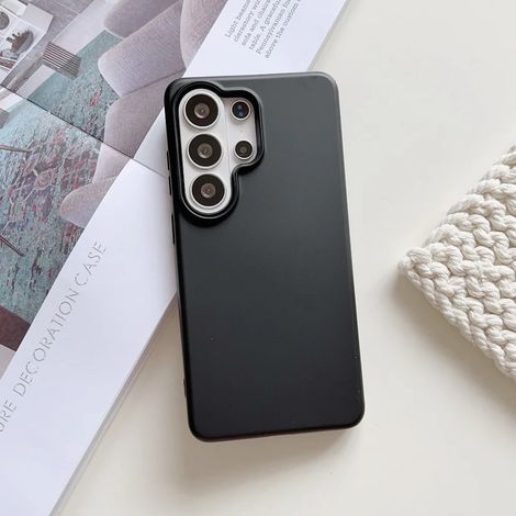 Coque de téléphone en silicone liquide (noire, Galaxy S24), protection antichoc, souple et mate