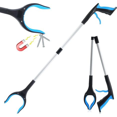 Pince À Déchets - Télescopique 3 Sections - Tête Rotative 360° - Aimant Intégré - Aluminium + ABS - 83 Cm Déployée - 1 Pièce (1/5)