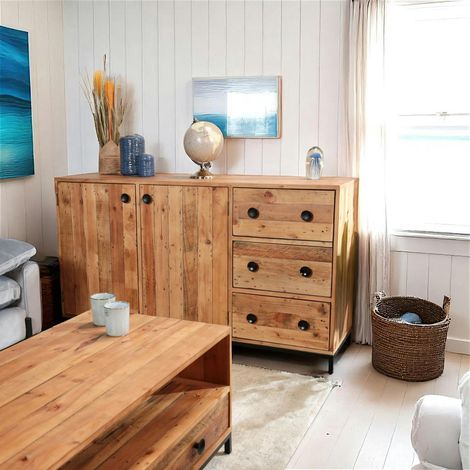 Buffet en bois recyclé 150 cm CANBERRA (1/4)