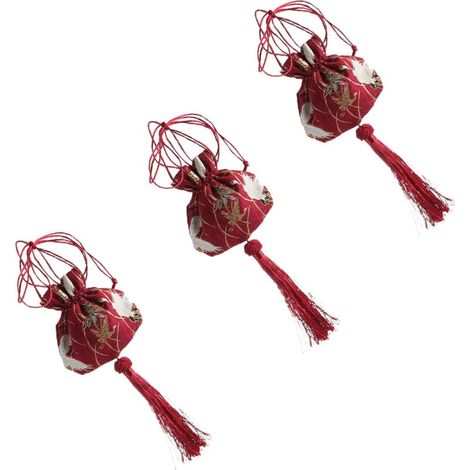Sachets Parfumés Vides Pochette Suspendue Délicate et Portable en Coton Léger Rouges Lot de 3 Accessoires pour Costumes Traditionnels Chinois (1/5)