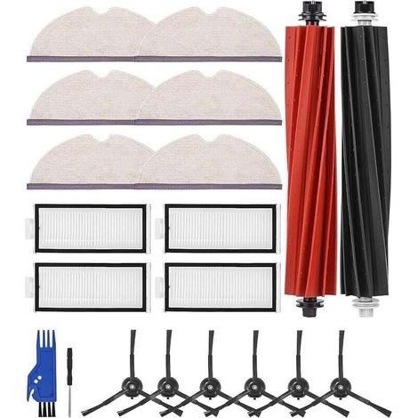 Kit di accessori per aspirapolvere Roborock Q5 Pro+/Q5 Pro/Q8 Max+/Q8 Max, XU, parti di ricambio - 2 spazzole principali, 4 filtri HEPA, - KZQ (1/4)