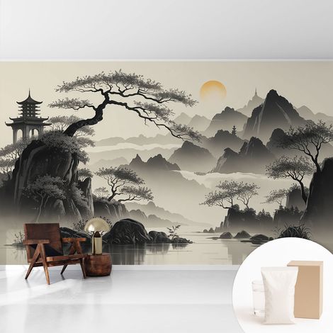 Tapete Vliestapete mit Kleber Wandtapete modern - Tapete mit Motiv - Tapete Schlafzimmer Orientalische Landschaft 416x254 cm (1/5)