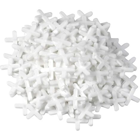 Lot de 250 pratique croisillons de carrelage en plastique robuste Blanc Accessoires pour carrelage Aide à la pose de carrelage Entretoises de carrelage (1/5)