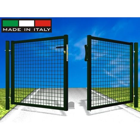 Cancello Garden Doppio - con Rete Saldata 50X50X4 mm - Telaio 35/40 mm - Dimensione: cm 400X175h - Peso 90 kg - Colore:Verde