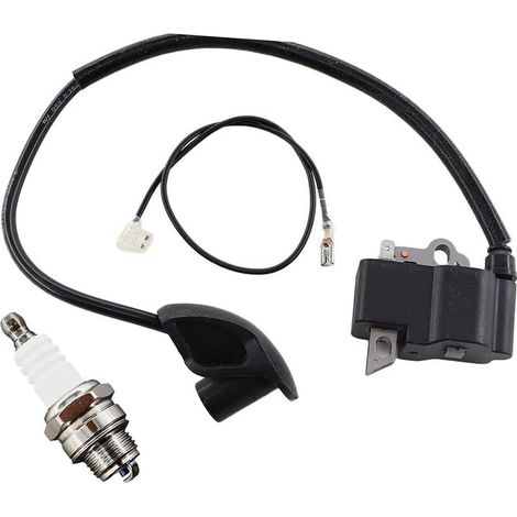 Bobine d'allumage avec bougie d'allumage pour STIHL FS120 FS120R FS200 FS200R FS250 FS300 FS350 FR350 BT120 BT120C BT121 BT121Z FS202 débroussailleuse remplace 4134 400 1301 (1/5)