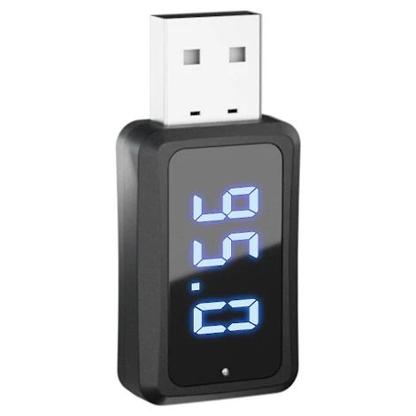 Kit mains libres Bluetooth 5.3 FM02 pour voiture, émetteur-récepteur, alimentation mini USB, câble d'alimentation inclus [PL] (1/5)