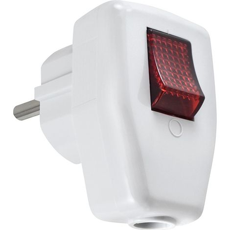 SPINA SCHUKO LATERALE CON INTERRUTTORE 16A BL - 4,8 MM