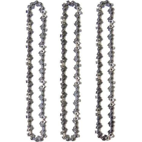 Chaine tronconneuse Lot de 3 Chaînes de Tronçonneuse pour Guide-Chaîne de 16" (40 cm), 3/8" 1.3mm 56 Maillons d'Entraînement, Faible Rebond, Compatibles avec Einhell, McCulloch, Black & Decker (1/5)