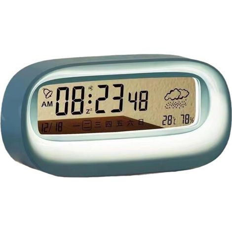 Réveil de Bureau Transparent avec Affichage Numérique, Température, Humidité et Minuterie Étudiante Nocturne (1/5)