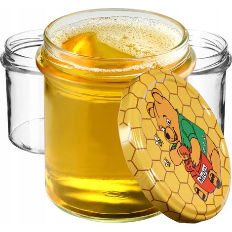 KADAX Marmeladengläser 350ml, fi82 mm, Einmachgläser mit Schraubdeckel, Honiggläser, Einweckgläser, (1/5)