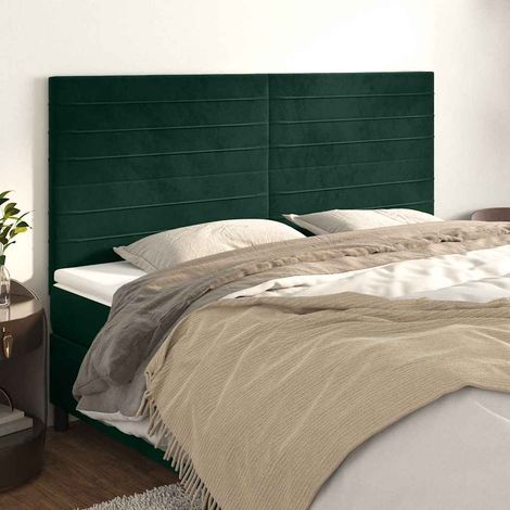 vidaXL Cabecero Terciopelo Verde Oscuro 180x5x118/128 cm (1/5)