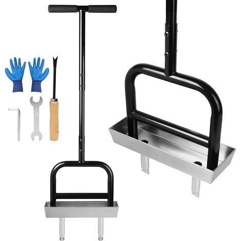 lalago Aérateur de Gazon Core de Pelouse 2 Dents 93cm, Outil d'Aération Manuel du Sol, Pic à Gazon avec Plateau Stockage Noyaux et Outil de Démoulage pour Ameublir Le Sol et Améliorer la Pelouse (1/5)