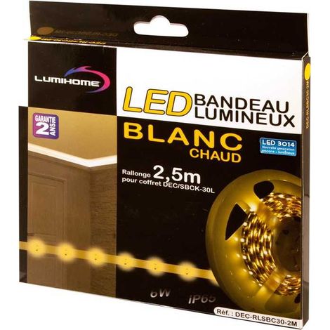 Rallonge 2,50m Ruban LED Blanc Lumihome® blanc-chaud-3500k (1/2)