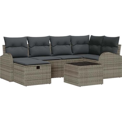 Maison Exclusive - Sofa Set mit Kissen mit Speicher Grau Poly-Rat