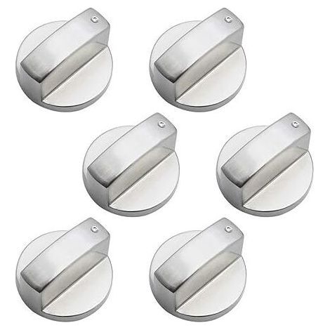 6er-Pack 6 mm Zinklegierung Gasherd Knöpfe Universal Ofenknopf Kochgeschirr Bedienknopf Küchenherd Ofen Bedienknopf FLITI
