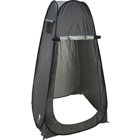 Pop Up Umkleide Wurfzelt bllickdicht mit Reißverschluss - 190 x 110 cm - Camping Toilettenzelt grau mit Tragetasche