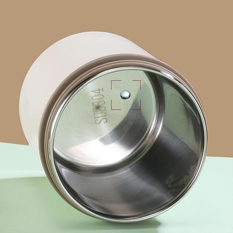 Frühstücksbecher mit Deckel, luftdichter Suppenbecher im japanischen Stil, isolierte Lunchbox/Eimer aus Edelstahl für Büroangestellte und Studenten. (1/5)