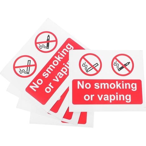 Lot de 5 Autocollants Rouges « Interdit de Fumer » en Papier Autocollant pour Rappel de Sécurité Publique, Adaptés aux Bureaux et Espaces Extérieurs (1/5)